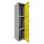 Locker metálico dual grande - 3 puertas amarillo